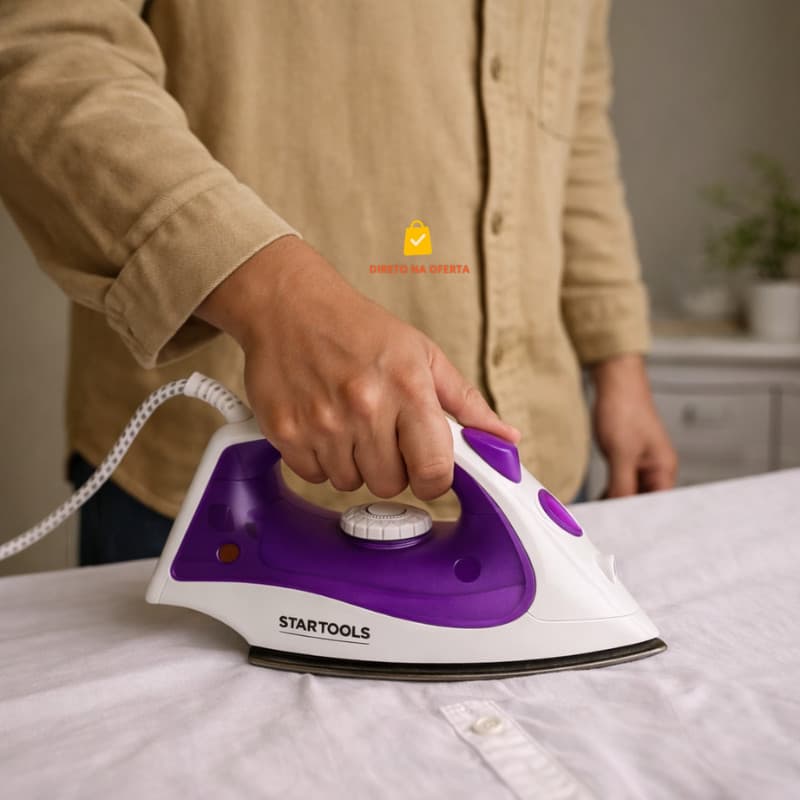 Ferro de Passar a Vapor Antiaderente Base Cerâmica 127V ou 220V 1500W
