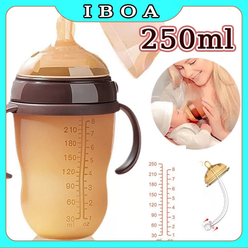 250ml Mamadeira De Silicone Para Leite Materno Para Bebês Para Evitar Inchaço E Evitar Refluxo