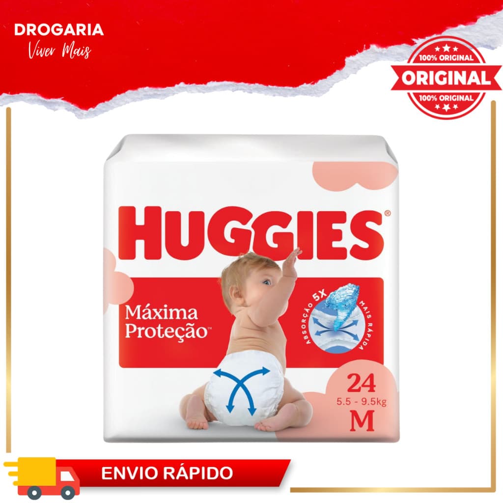 Fralda Huggies Supreme Care Jumbo M Com 24 Unidades