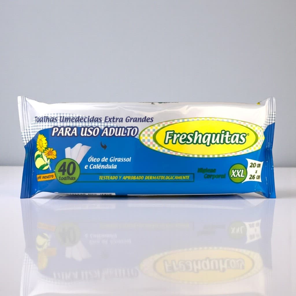 Lenço Toalha Umedecida Premium Adulto Geriatria Banho Leito Intimo Extra Grande 40un 26x20cm