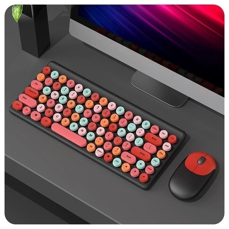 Conjunto Teclado e Mouse Sem Fio 2.4GHz Ultrafino Wireless USB Portátil Ergonômico Plug Play Notebook PC Home Office