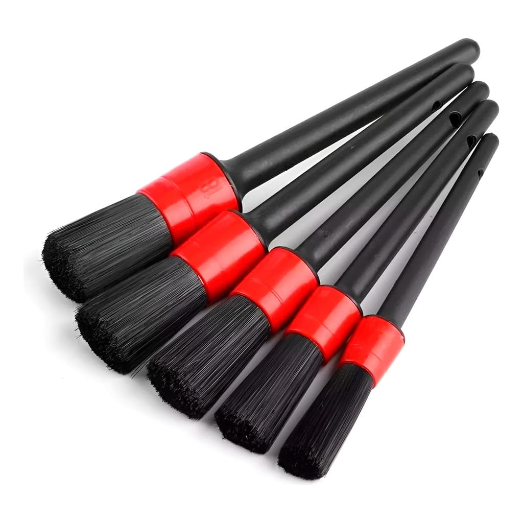 Kit 5 Escovas Para Limpeza Interna De Automóveis Cerdas Dura