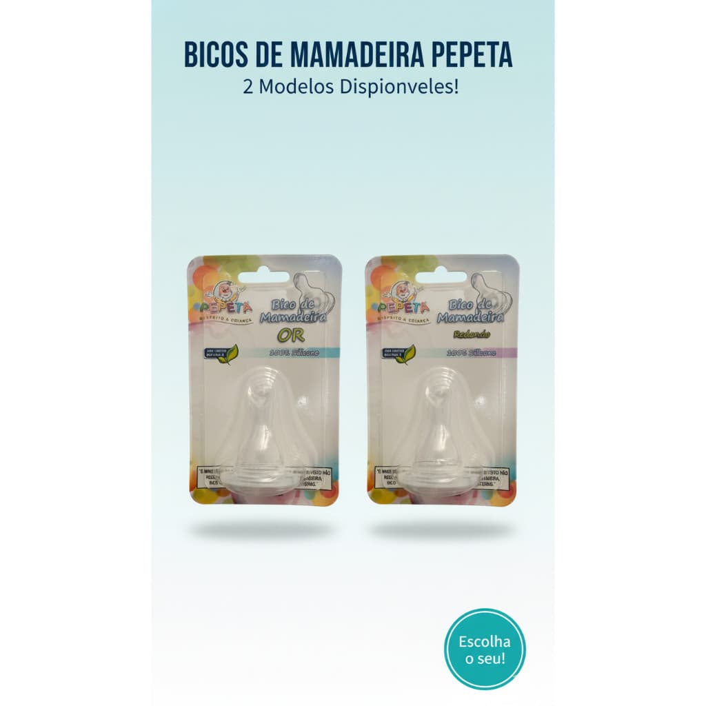 Bico de mamadeira Ortodontico Silicone Pepeta Bico de mamadeira redondo Silicone pepeta para bebê criança
