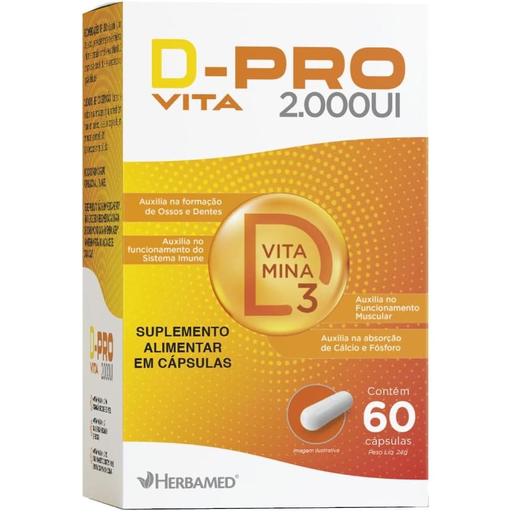 VITAMINA D-VITA PRO 2000UI HERBAMED SUPLEMENTO VITAMINA D  C/60CAPS