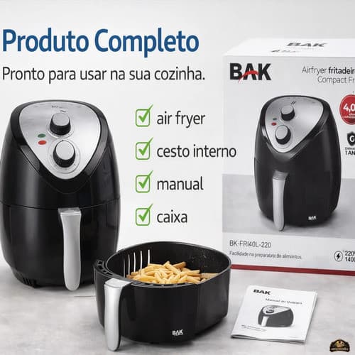 Air Fryer 4l 1400w Sem Óleo Fritadeira Elétrica 220v