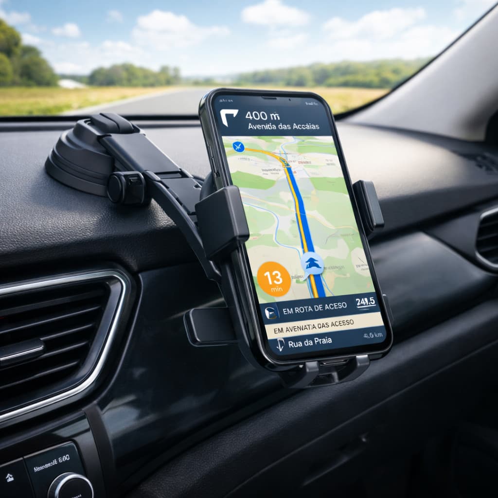 Suporte de Celular para Carro com Ventosa Universal Painel Parabrisa 3.5 a 7 Polegadas LE-093