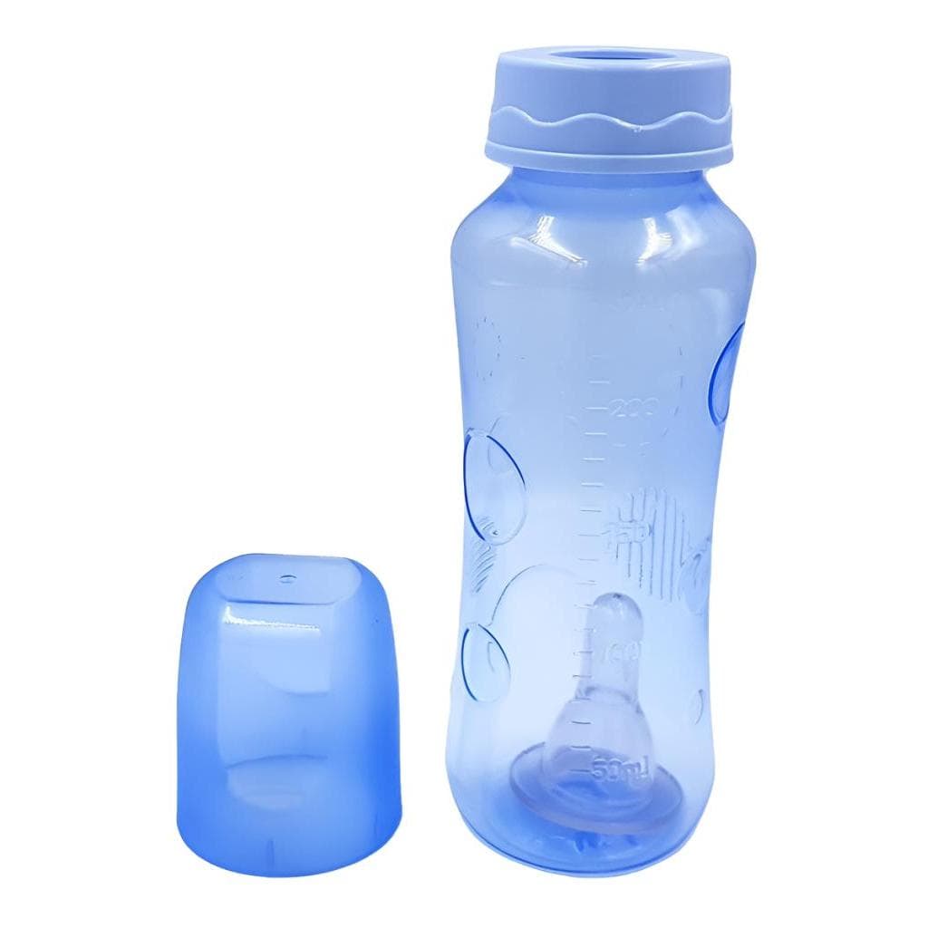 Mamadeira Bebê 240ml Azul Petita Anticólica Sem BPA Bico Silicone Recém-Nascido Alimentação Infantil