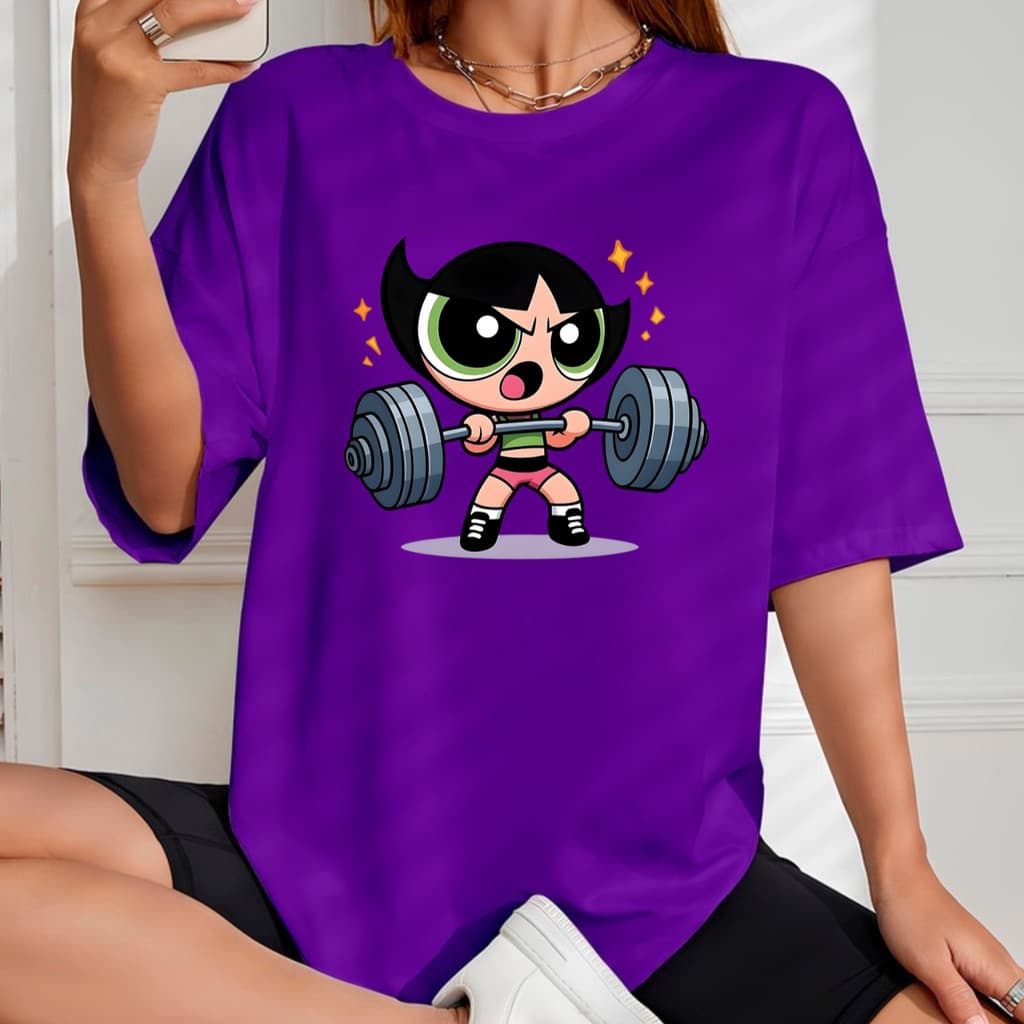 Camiseta Docinho Academia Feminina Super Poderosas Fitness