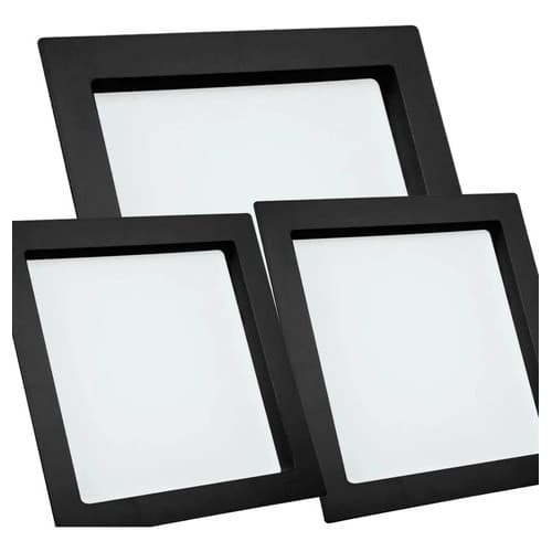Good Led Kit 3 Painel Luminaria Led Quadrada Embutir 18w 6500w 1350lu 127/220v Preto2112200