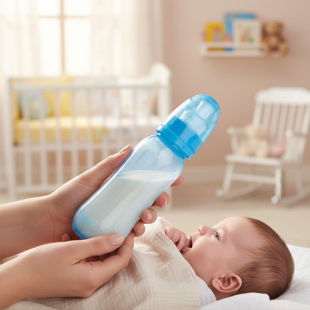 Mamadeira 240ml Para Bebe Orto Sil +6 Meses -  Azul