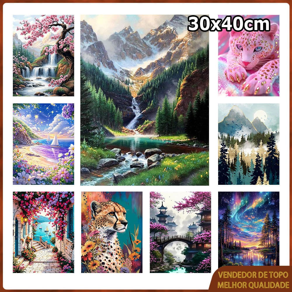Pintura com diamantes 5D pintura com pontos de diamantes quadrados pintura com arte em diamantes 30x40cm