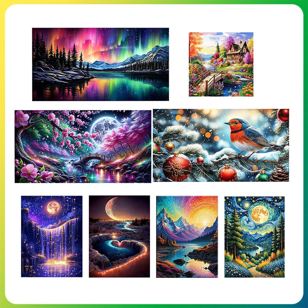 Pinturas DIY com pontos de diamante quadrados, Pintura em diamante 5D, imagens de diamantes, arte com pedras preciosas