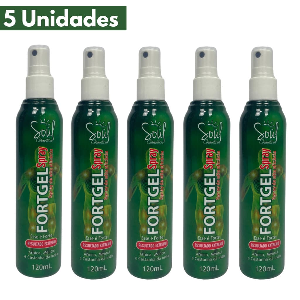 Kit 5 Fortgel Spray Massageador Soul Cosméticos 120mL
