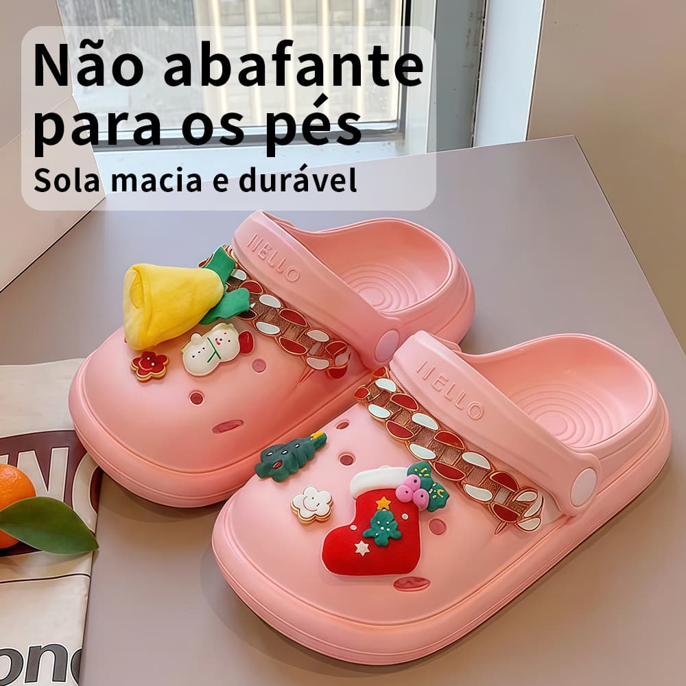 Babuche Infantil Feminina Menina Papete Leve Macio Confortável Antiderrapante Anticolisão Respirável Calçado Escola