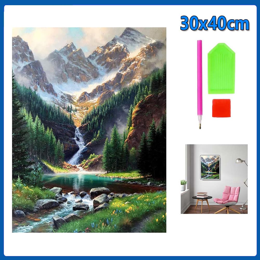 30x40cm Montanhas nevadas Pintura Diamante 5D Pintura de Diamante Conjunto De Pintura Conto De Quadrado 5D Kits