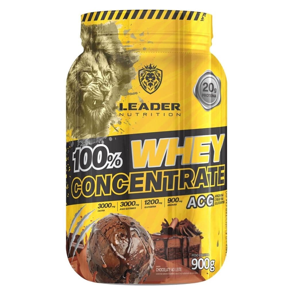 Whey Protein 100% Concentrado ACG 900g Chocolate ao Leite | Leader Nutrition