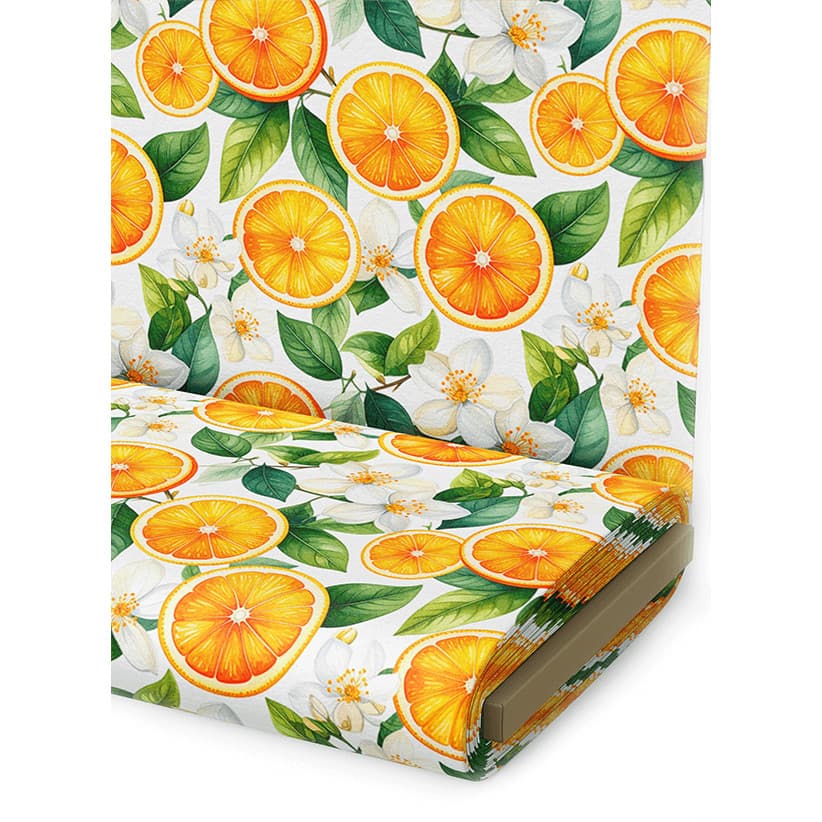 Tecido Tricoline Estampado Laranjal Patchwork Pano Decoração Cozinha