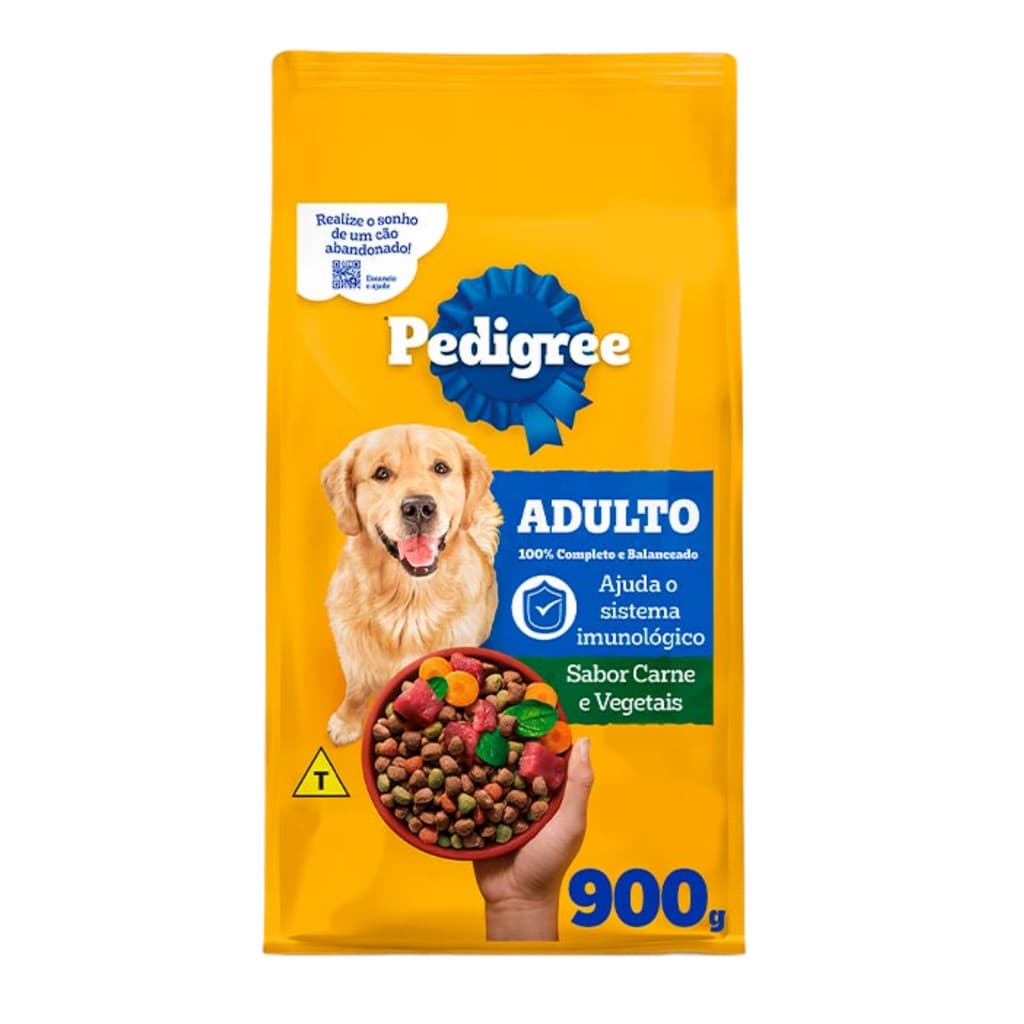 Ração Pedigree Para Cachorros Adultos 12 meses a 7 anos Carne e Vegetais 900gr