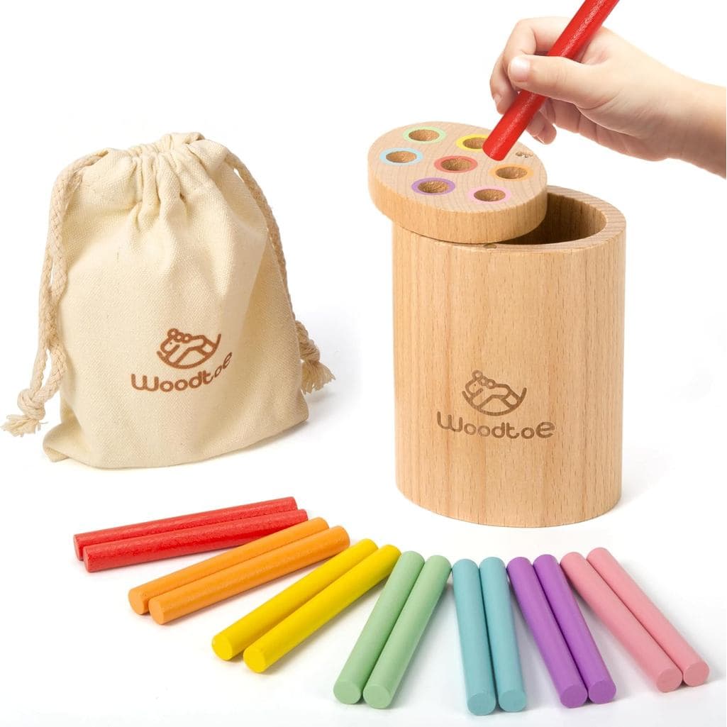 Brinquedos Montessori Woodtoe para Crianças de 1 a 3 Anos, Brinquedos para Crianças de 18 Meses, Brinquedos Educativos d