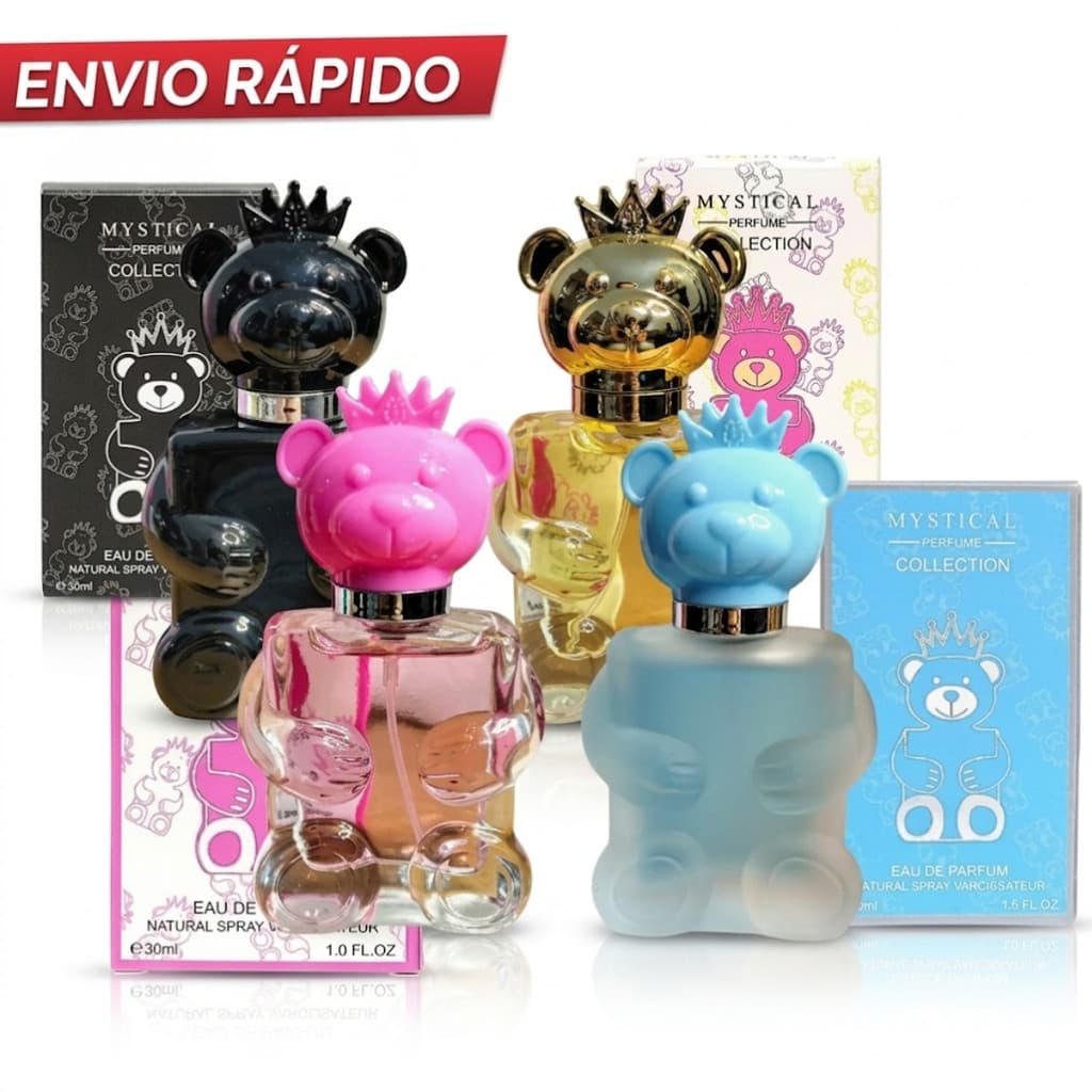 Kit Perfume 30ml Masculino e Feminino Miniatura Presente Criativo Ursinho Envio Rápido