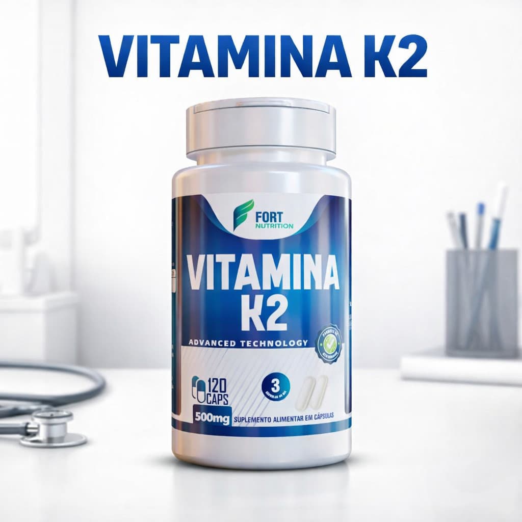 Suplemento Vitamina K2 500mg em Cápsulas| Menaquinoma MK-4 MK-7 Vitaminas | Original 120 Cápsulas
