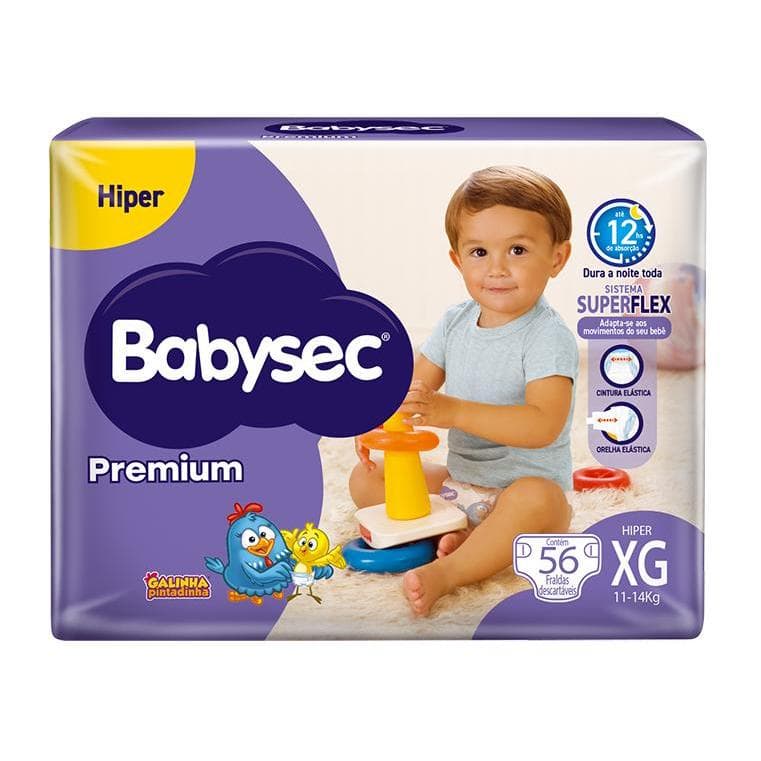 Fralda Babysec Galinha Pintadinha Premium Hiper XG 56 Unidades