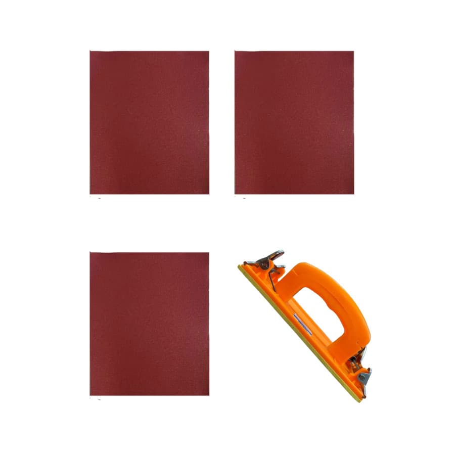 Kit Lixamento Completo - Suporte Manual + Lixas 80/120/220
