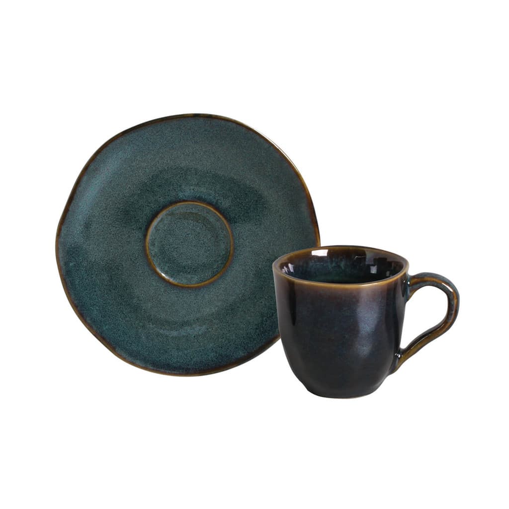 Jogo 6 Xícaras de Café 120ml Com Pires Orgânico Porto Brasil