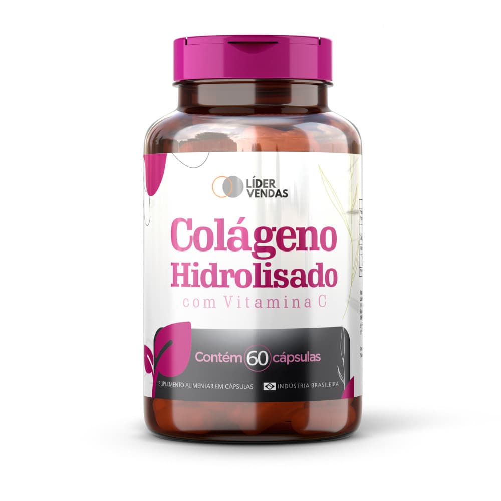 Suplemento Colageno Hidrolisado 500mg Com Vitamina C 60 Caps pura qualidade