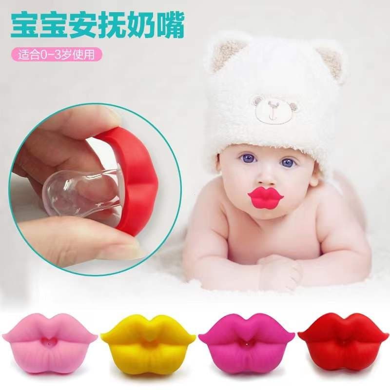 Chupeta de silicone para bebê, silicone labial, engraçada e chupeta