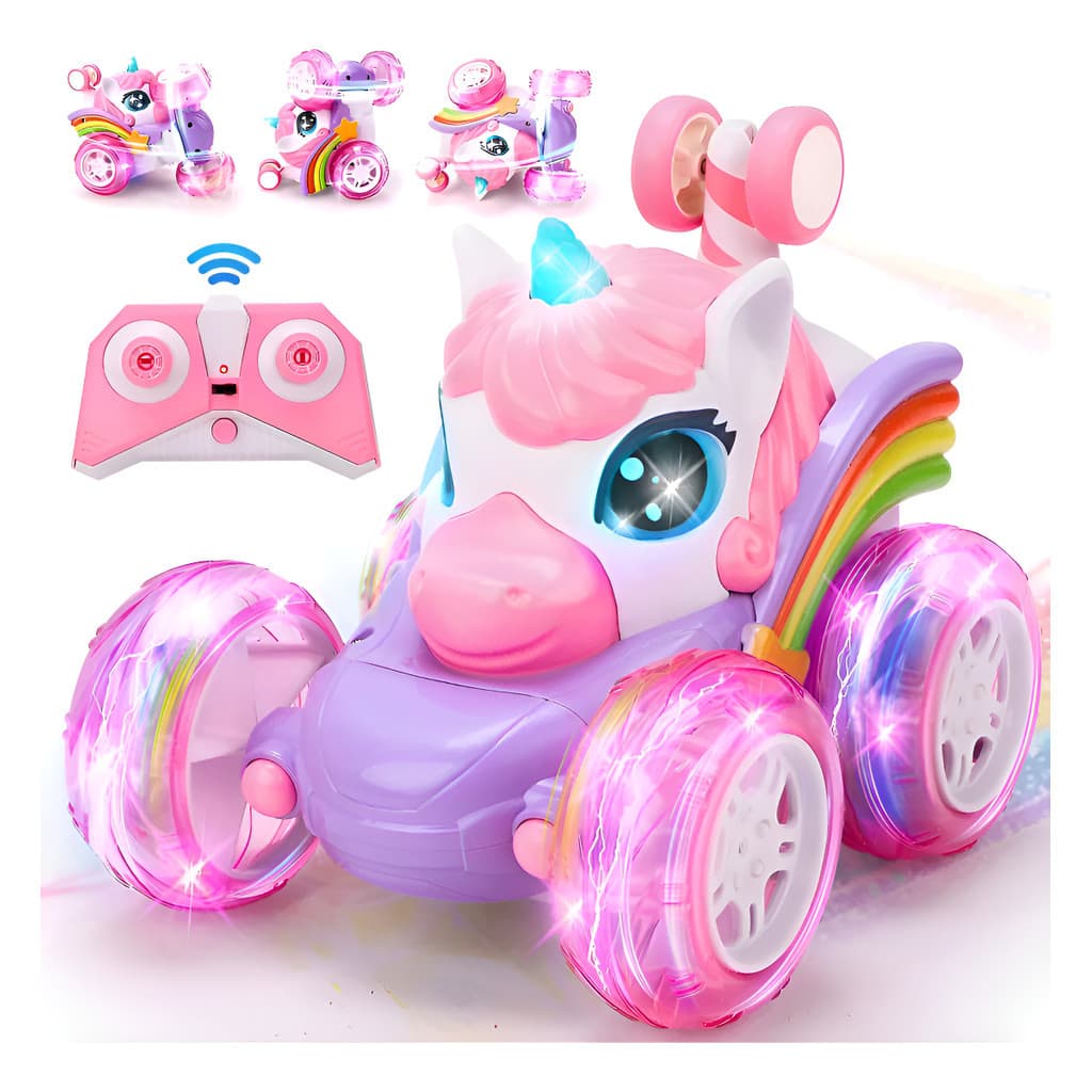 Carrinho Unicórnio Recarregável Luzes Color Efeitos Especiai Cor Rosa-chiclete