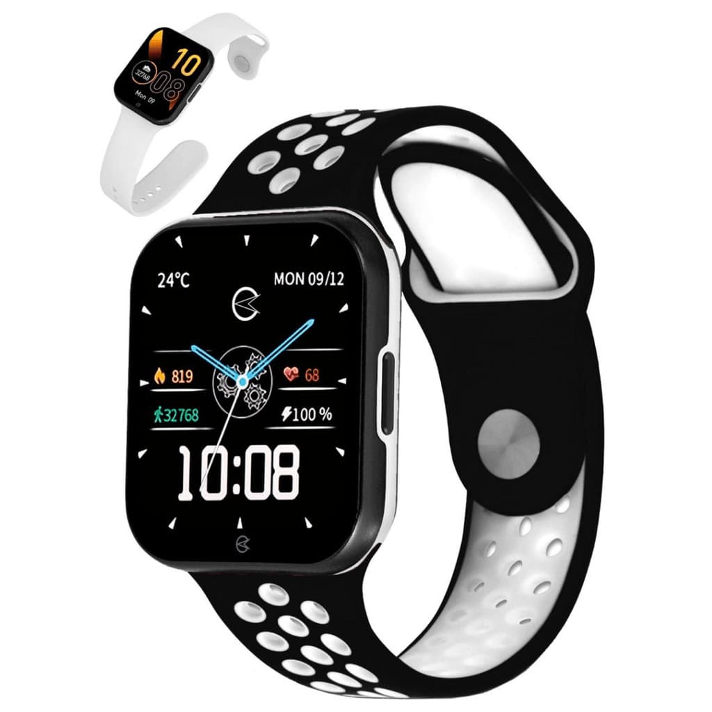 Relogio Champion SmartWatch C066 Branco e Preta Furos Branco 2 Pulseiras - Relógio Inteligente