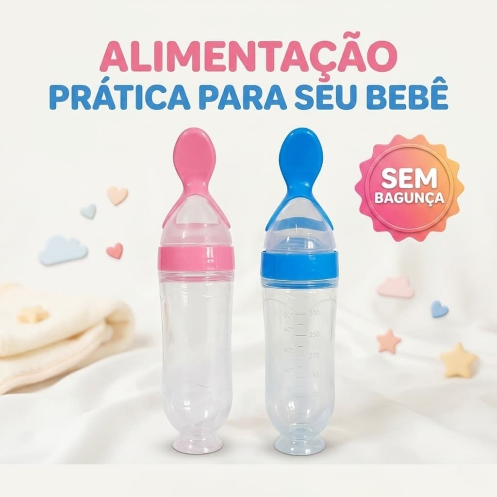 Colher Mamadeira Dosadora Silicone Papinha Para Bebê Amamentação Criança