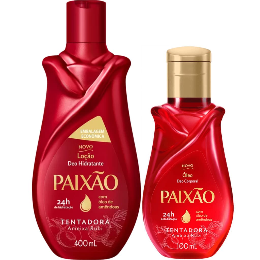 Kit Paixão Hidrat. Corporal 400ml + Óleo Corporal 100ml Tenta.