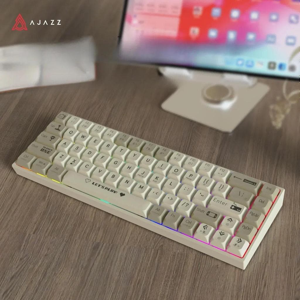 AJAZZ AK680 Teclado Mecânico Com Fio De 68 Teclas Chave Completa Hot-Swap Sem Modo Ldual Conflito De 19 Peças