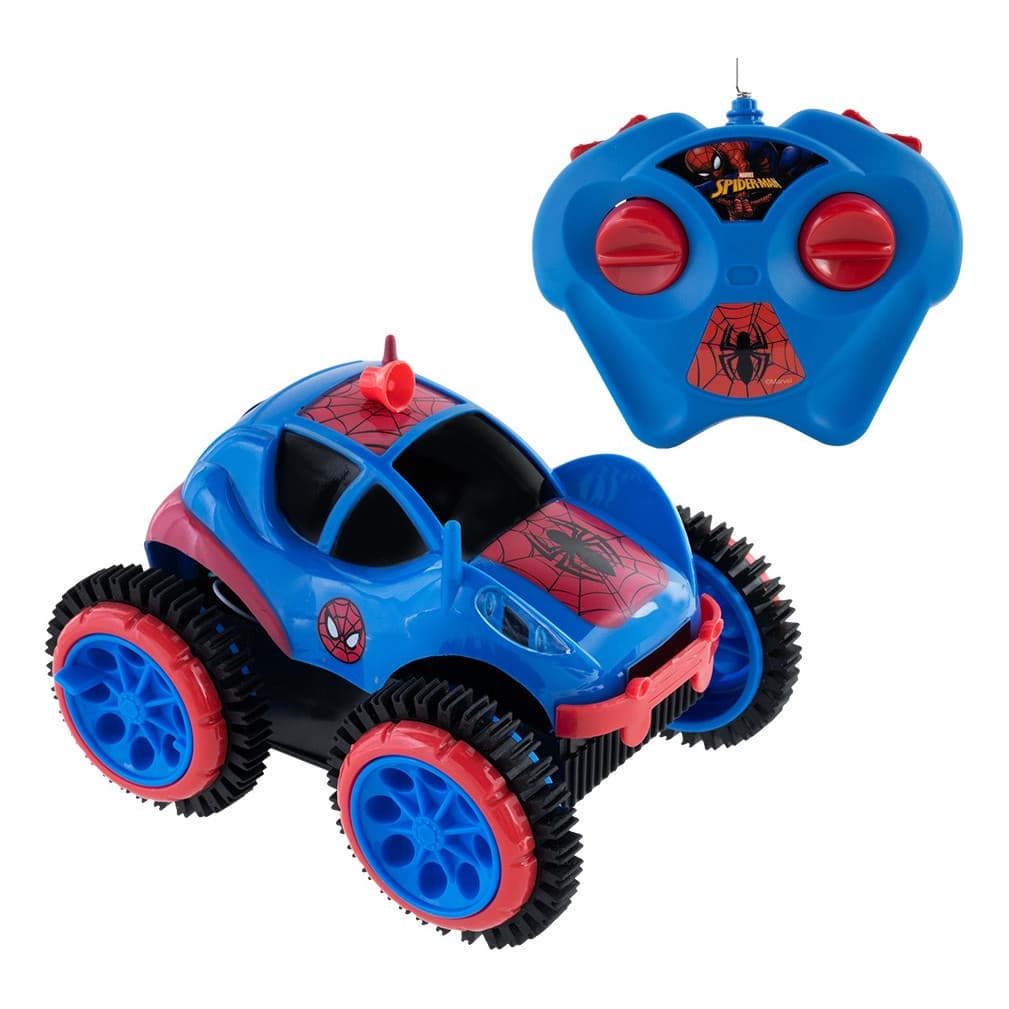Carrinho Controle Remoto Spider Flip Homem Aranha Azul/Vermelho