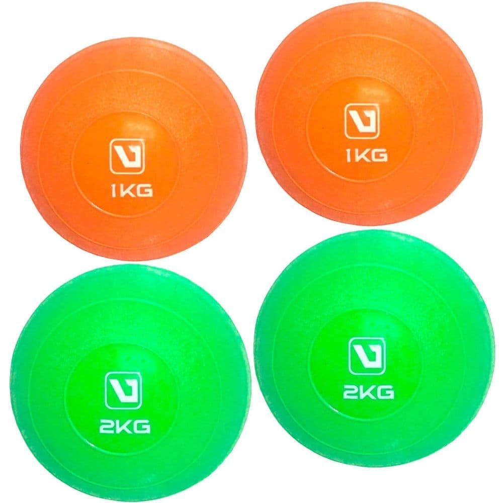 Kit 4 Bolas de Peso Fitness 1kg e 2kg para Exercícios e Treino (2 de Cada)