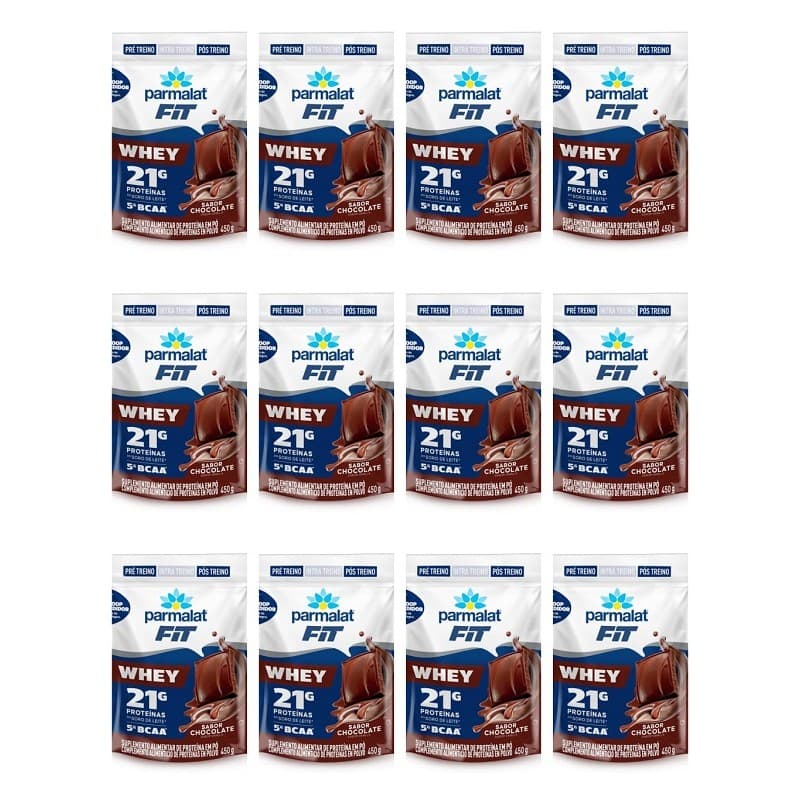 Whey Protein Pó Parmalat Energyfit Chocolate 450G-12 Un