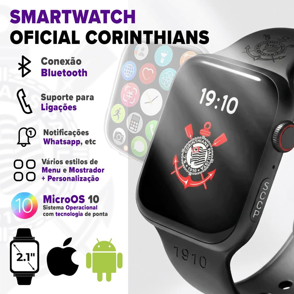 Smartwatch O.T Timao Série 7 Pro X com Tela HD e Conectividade Bluetooth