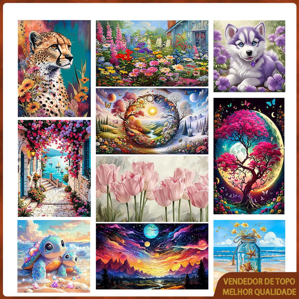 Pintura com diamantes 5D Pintura com pontos de diamantes quadrados Pintura com arte em diamantes Decoração para casa