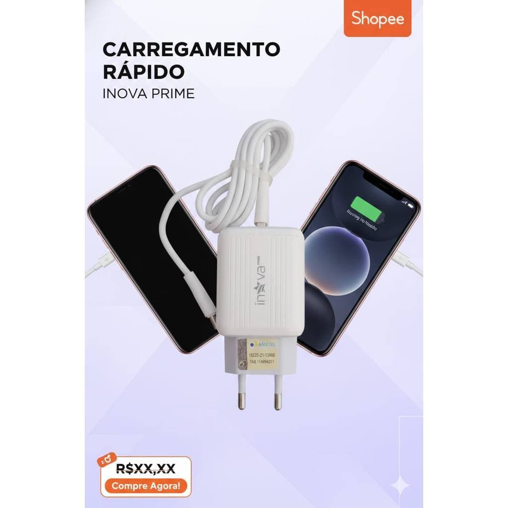 Carregador celular Rápido Turbo 20W tipo-c com Cabo USB-C Original Bivolt Compatível Sansung Motorola Xiaomi