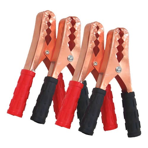 Kit 4 Garra Jacaré Bateria  Cabo Emborrachado 100a