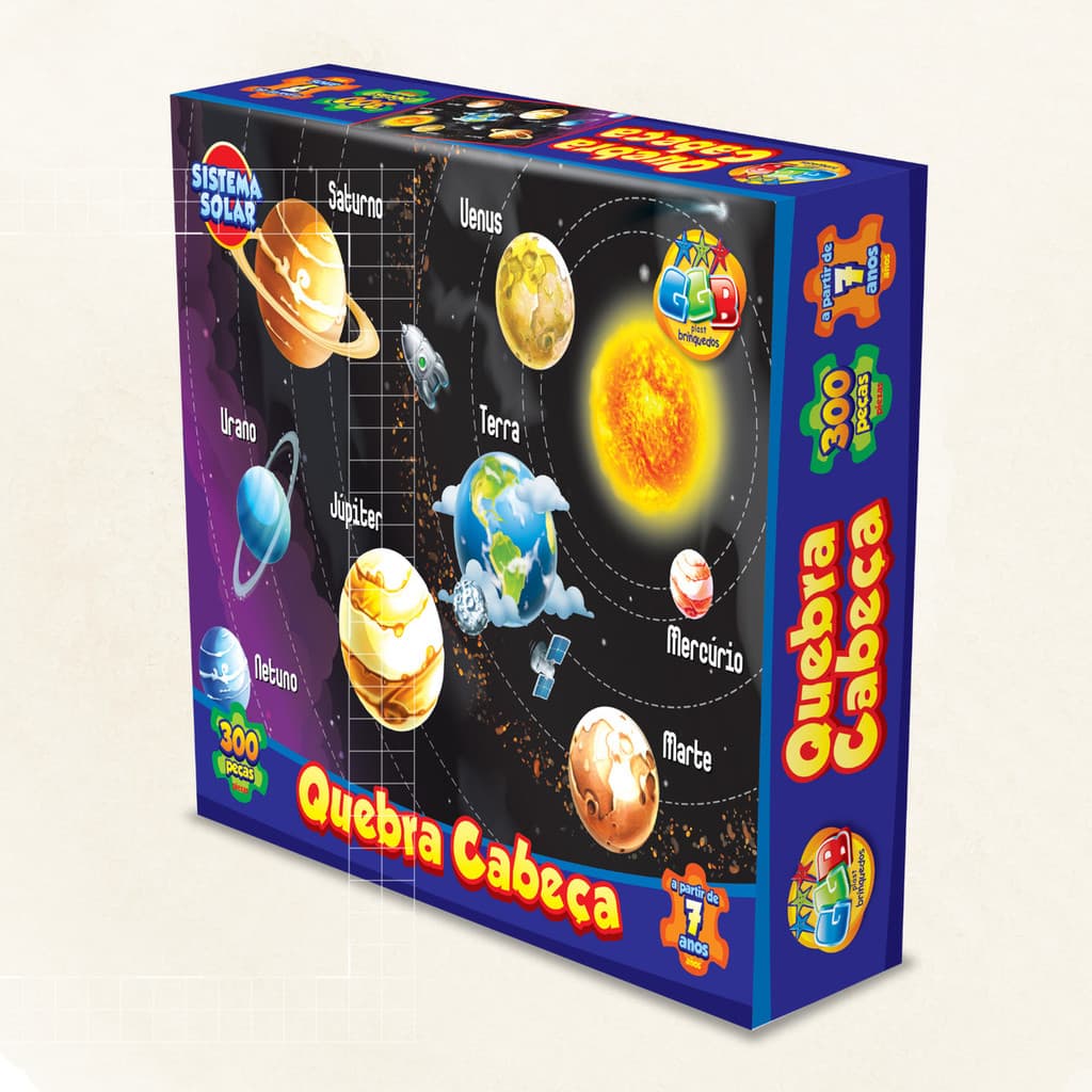 Quebra Cabeça Sistema Solar 300 Peças Brinquedo Educativo Infantil