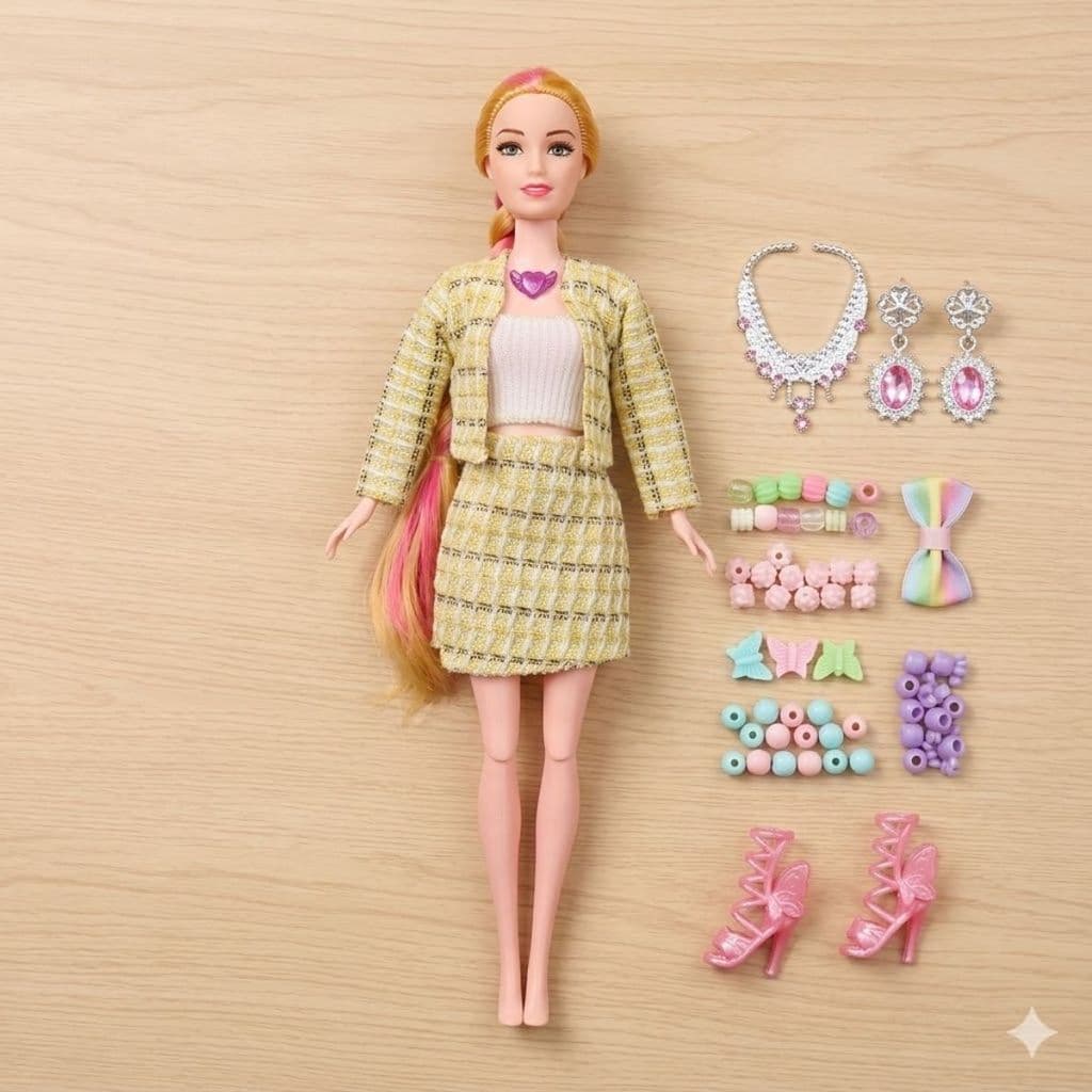 BONECA SHINING ARTICULADA COM ACESSORIOS LUZ E SOM MENINA