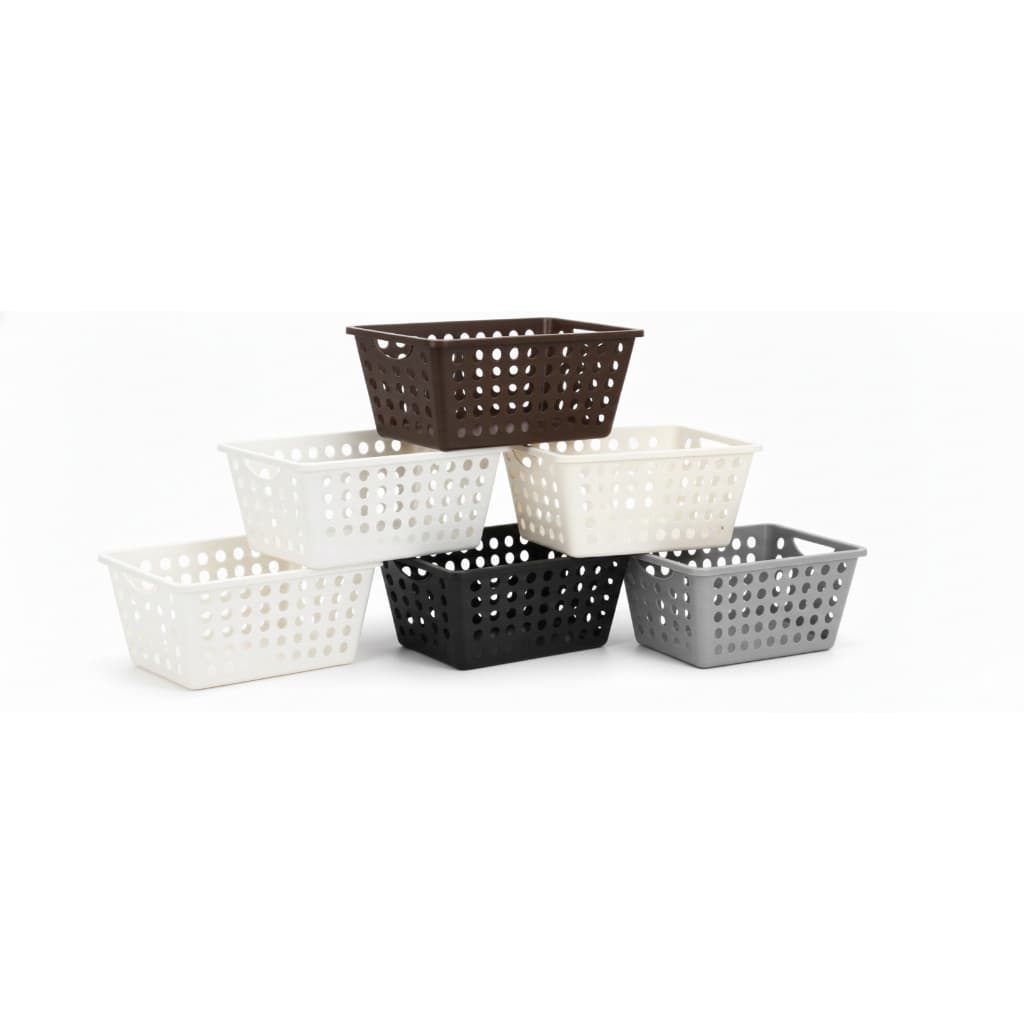 Kit 5 Cesto Caixa Organizador Multiuso  Reforçados 4,3L Lavanderia Armário Cozinha Banheiro