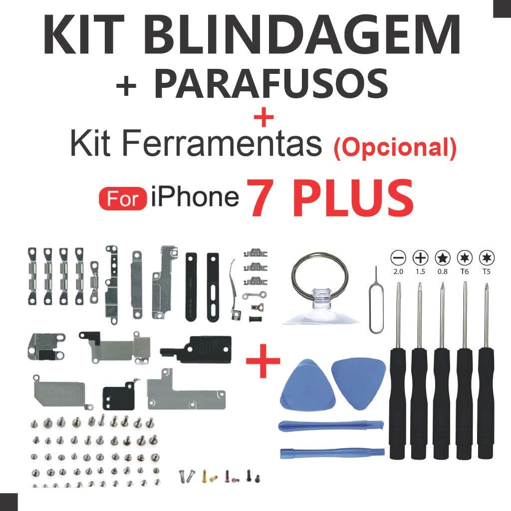 Kit Blindagem 7 Plus + Parafusos Interno Completo + Kit Ferramentas