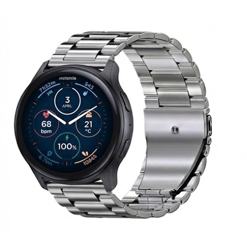 Pulseira De Aço Inoxidavel Metal Compatível Relogio Motorola Moto Watch Fit / Moto Watch 120