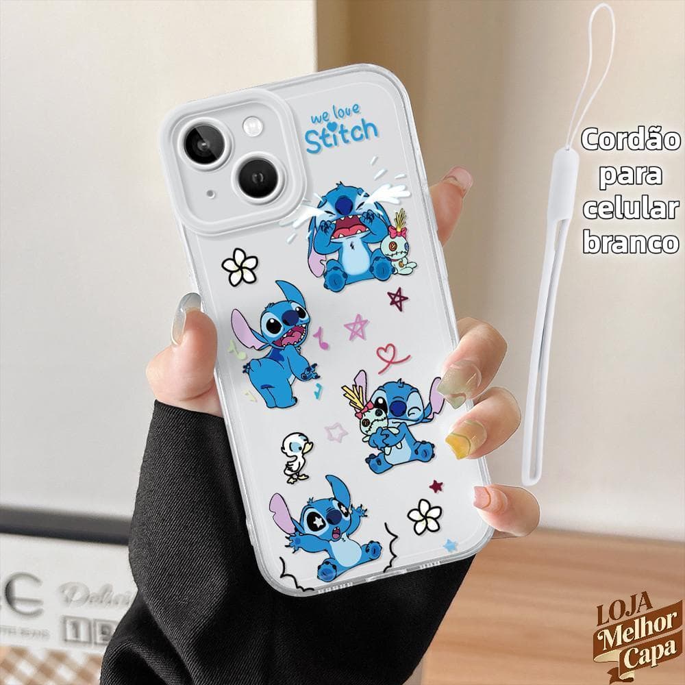 Capinha Stitch Transparente TPU Capa De Celular Para Case iPhone 13 Normal Anti-Impacto Silicone Telefone Capas 0039 TSY