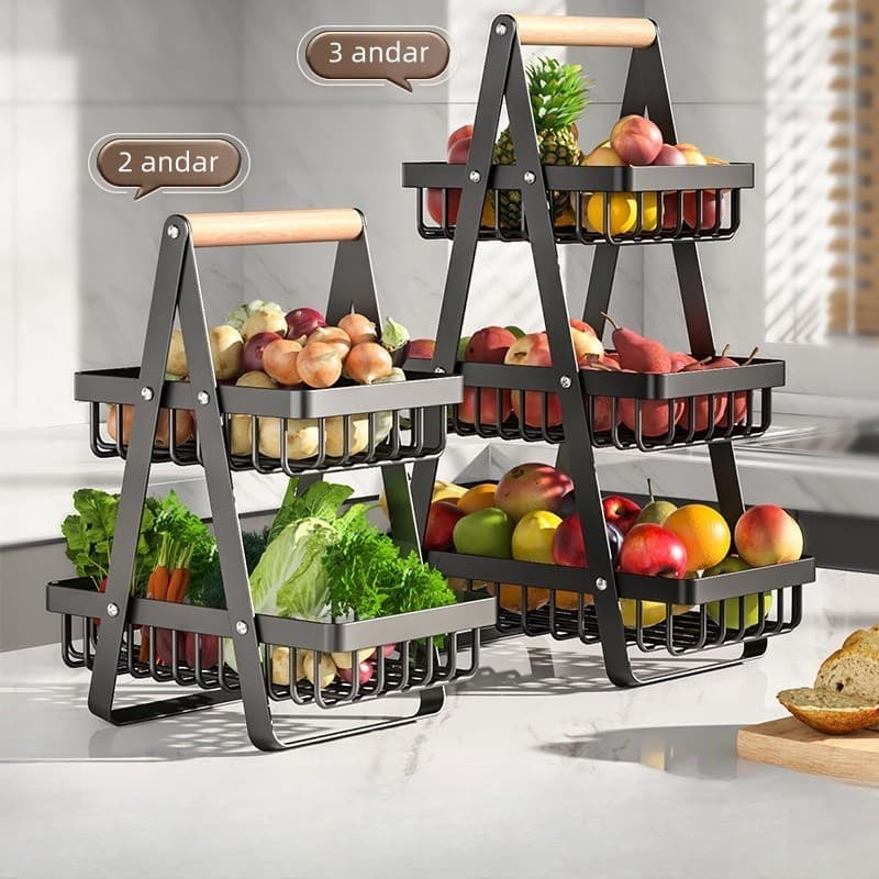 Fruteira Aramada 2e 3 Andares Organizador Frutas Legumes Mesa Cozinha Cesto Multiuso