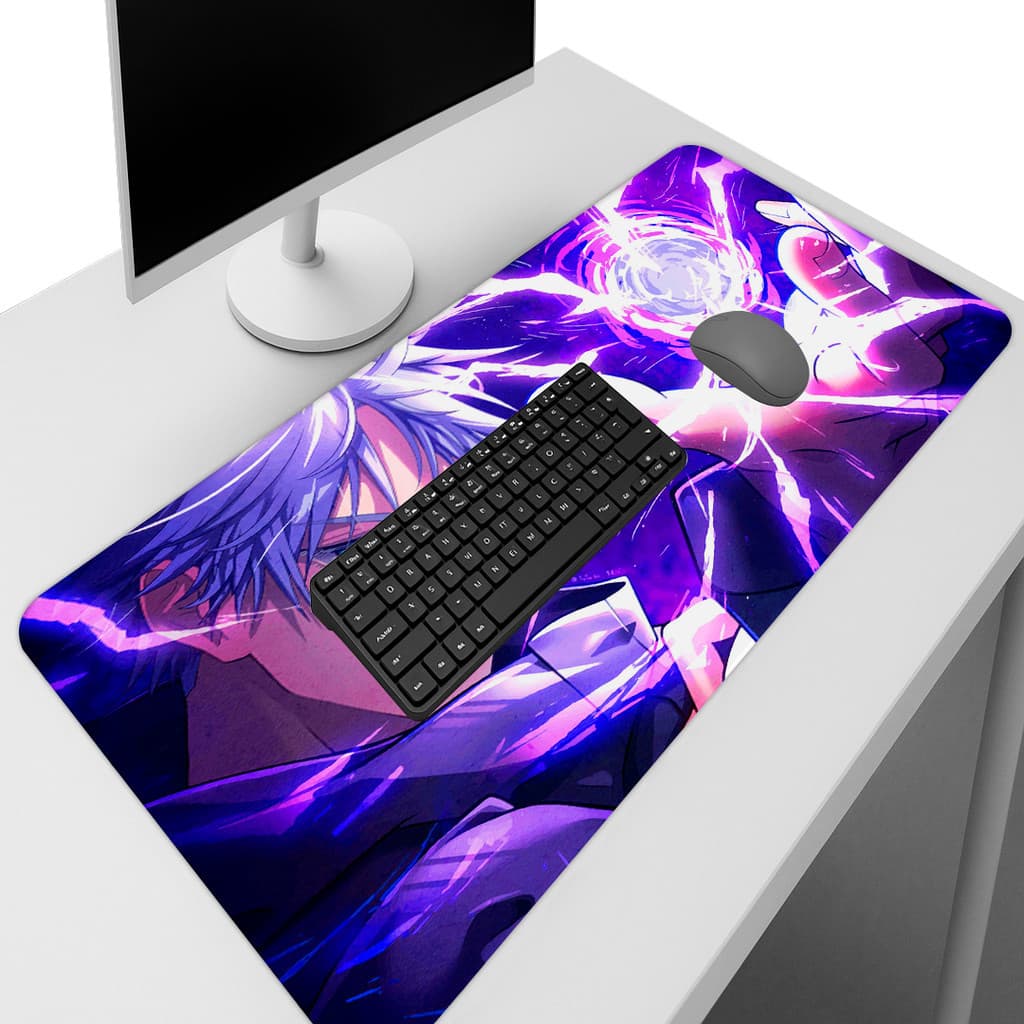 Mousepad Gamer Estampa Anime Girl Raio Roxo Acessório Para Teclado PC e Notebook